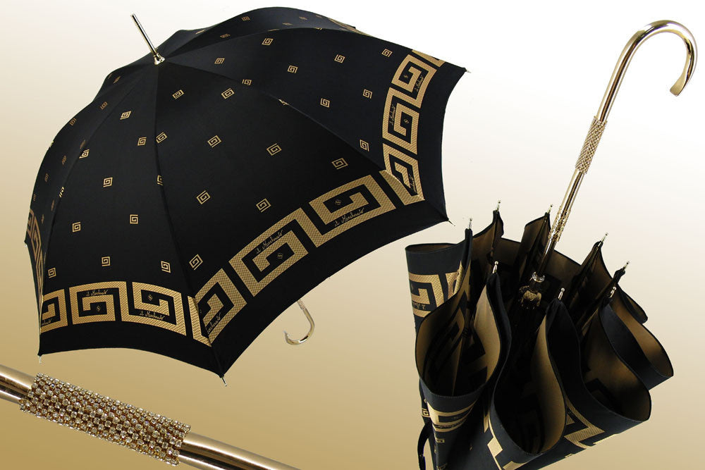 Marchesato Black and Gold Umbrella – Viola Umbrella