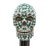 Pasotti Green Swarovski Skull Umbrella