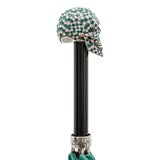 Pasotti Green Swarovski Skull Umbrella